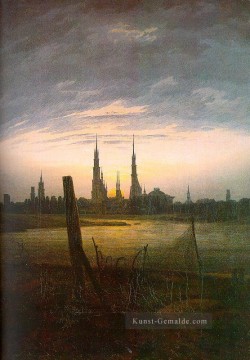  friedrich malerei - Stadt zu Moonrise romantischem Caspar David Friedrich